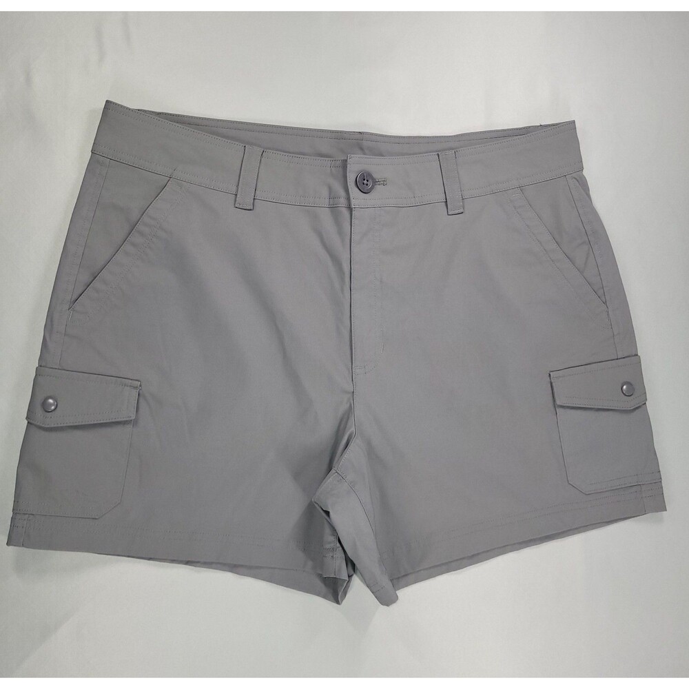 Eddie Bauer Ladies Cargo Pocket Short Size 16 Gray Wicking Fast Drying Hiking